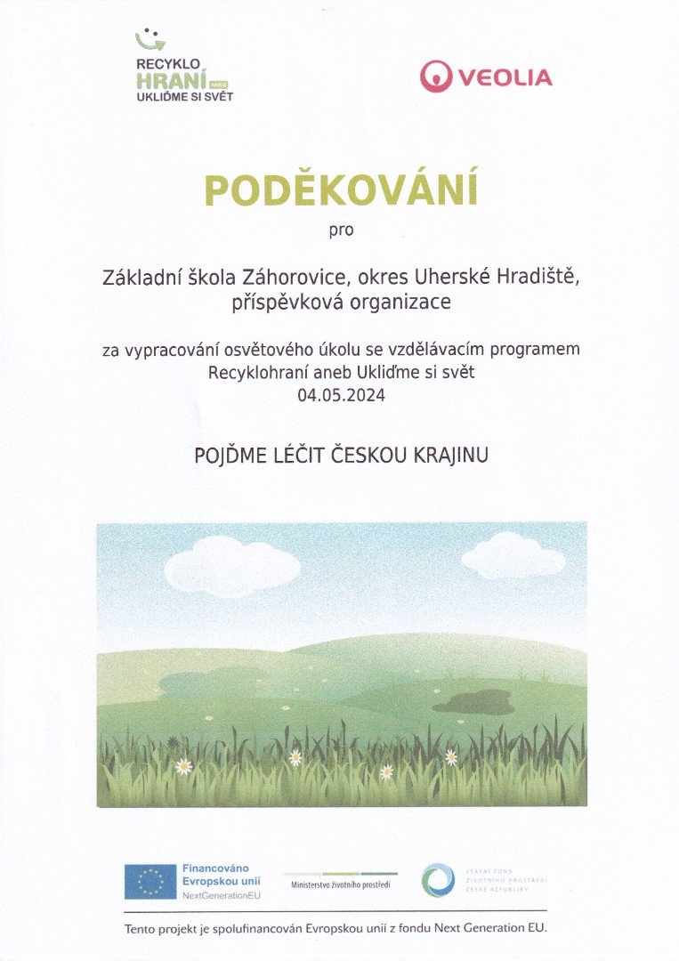 Poděkování za splněný úkol