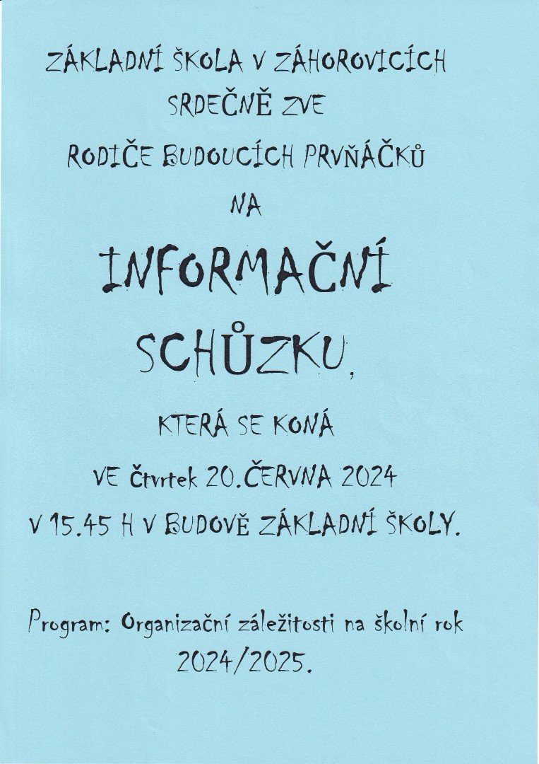 Informační schůzka pro rodiče