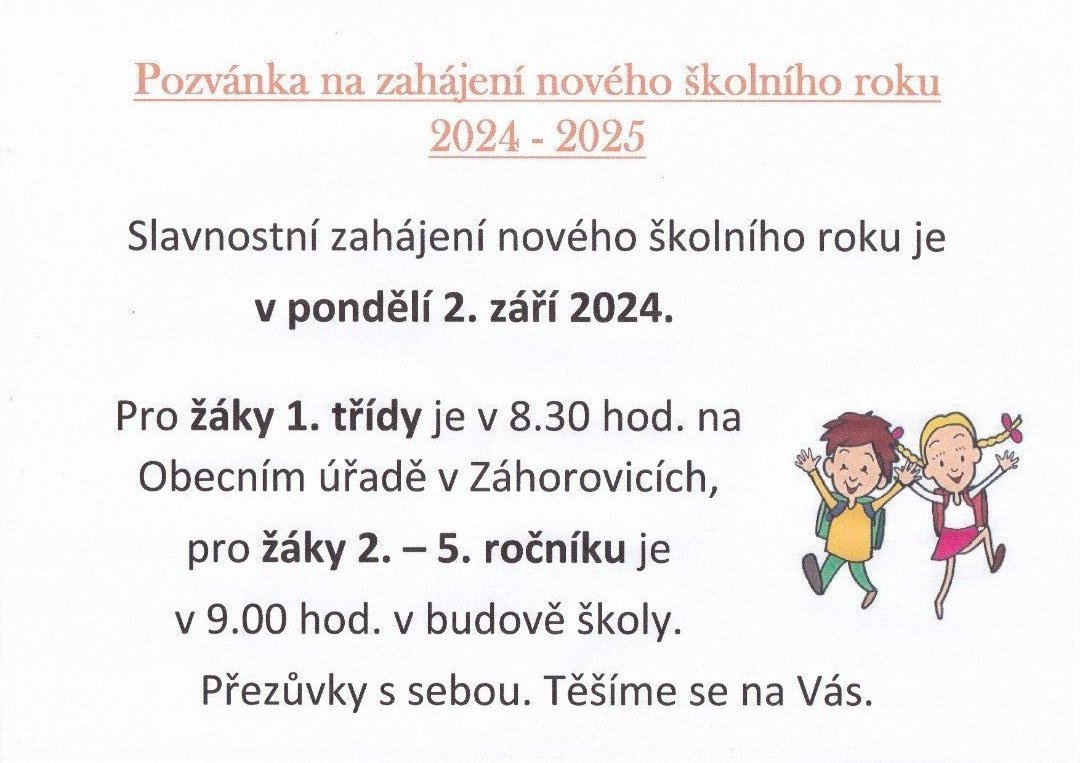 Zahájení nového školního roku 2024/2025