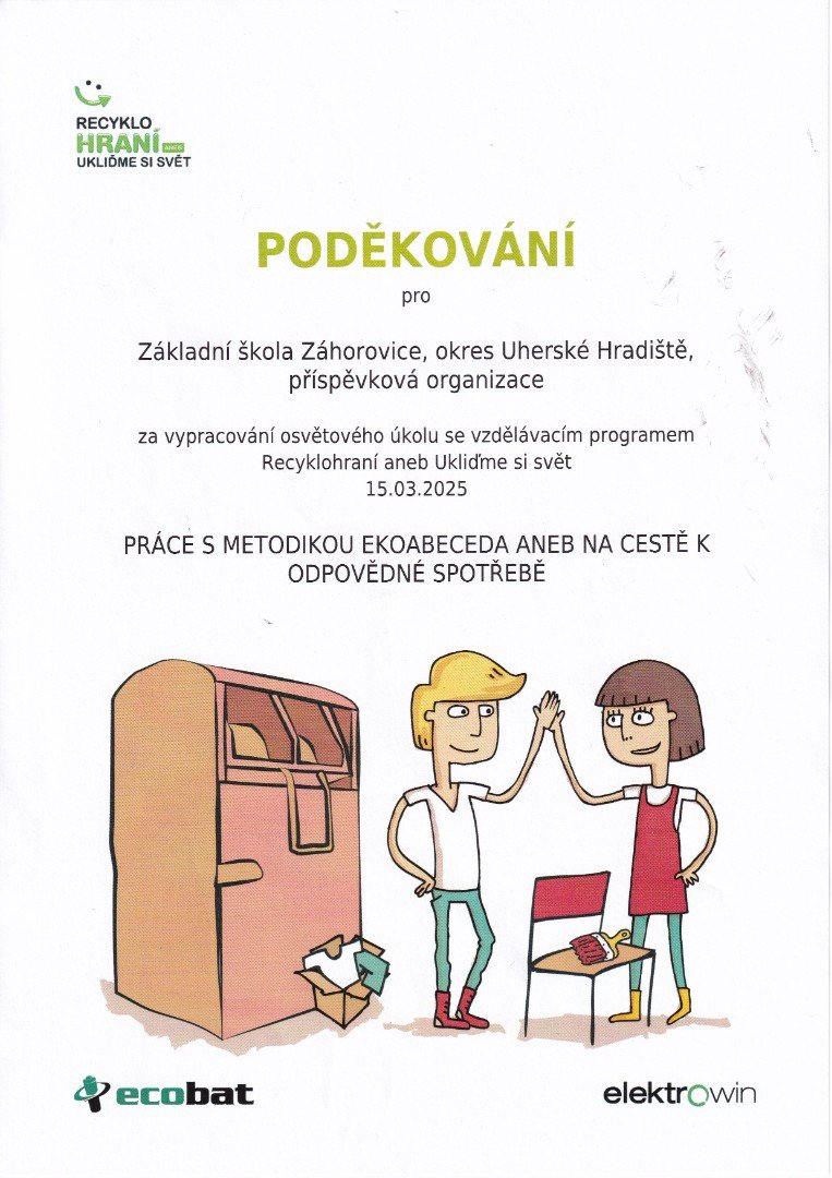 Poděkování za splněný úkol