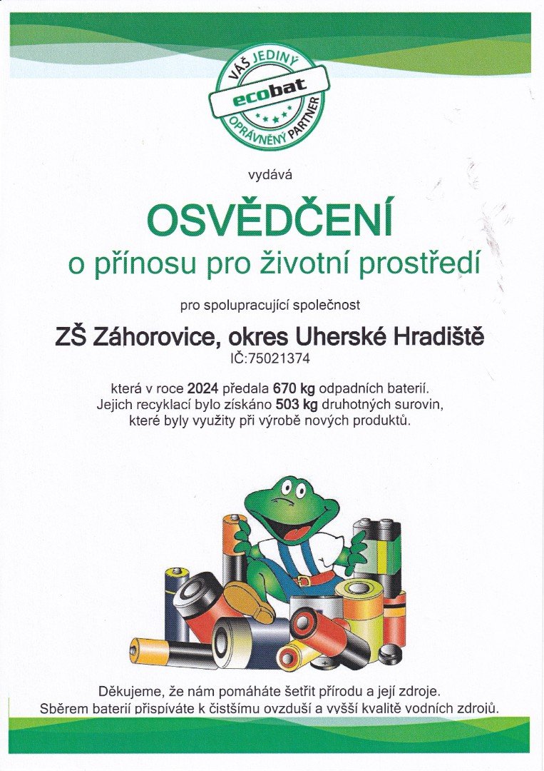 Osvědčení o přínosu pro životní prostředí