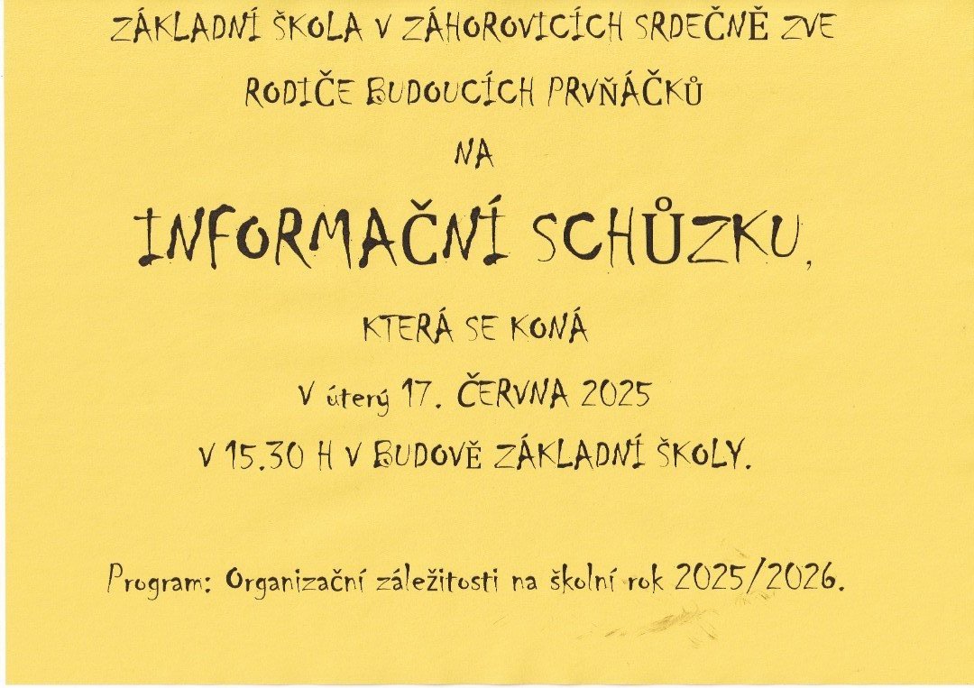 Informační schůzka pro rodiče