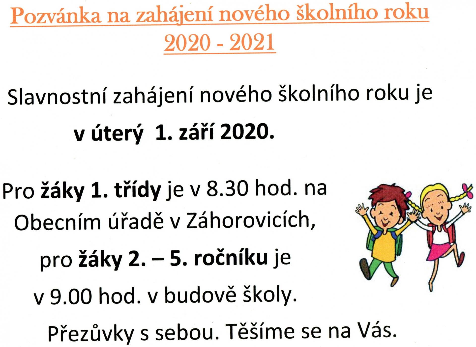 Začátek školního roku